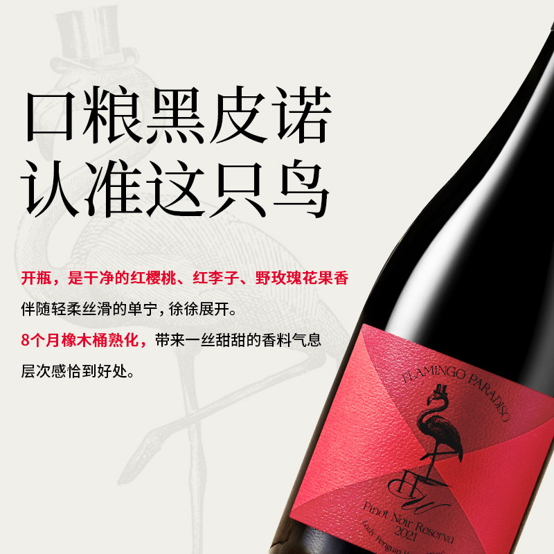 醉鹅娘智利进口如饴火烈鸟红鸟箱装 醉鹅娘酒类干红静态葡萄酒