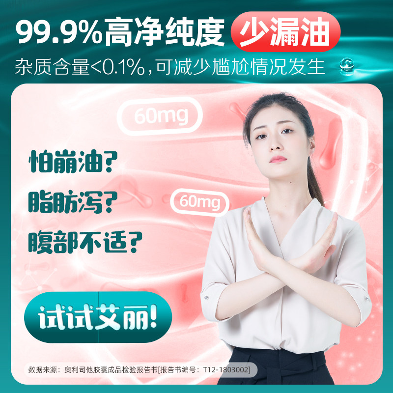 艾丽奥利司他官方旗舰店正品胶囊 艾丽医药肠胃用药