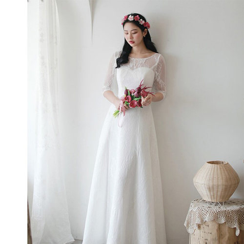 大码婚纱礼服胖MM200斤缎面婚纱加大加肥轻便简约旅拍轻婚纱显瘦 - 图0