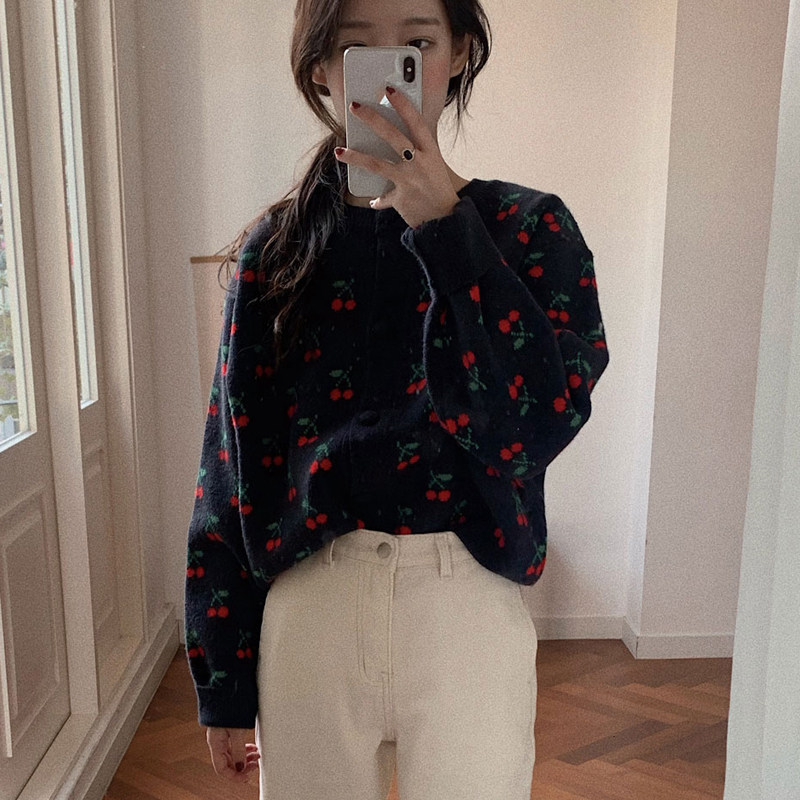 2020春秋新款韩版宽松短款针织衫 小悠范毛衣