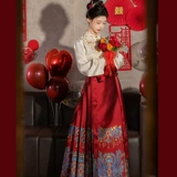 Красное свадебное платье, комплект, ханьфу, вечернее платье, китайский стиль