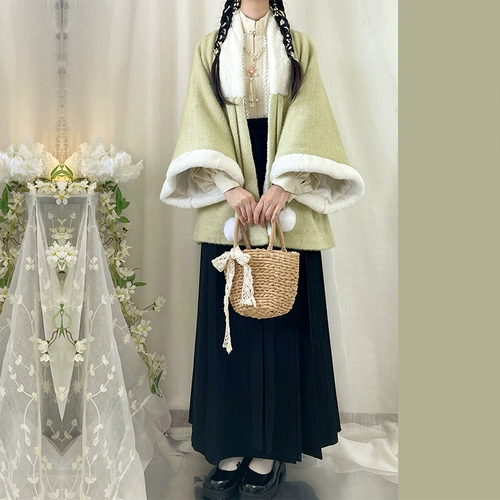 Зимнее флисовое ханьфу, демисезонная юбка, увеличенная толщина, эффект подтяжки