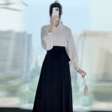 Выступление 2024 Новый оригинальный Hanfu Interstitial Knitwear рубашка ежедневное улучшение элементов Han, женская одежда древнего стиля