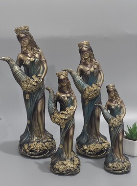欧式复古女神装饰摆件套装客厅