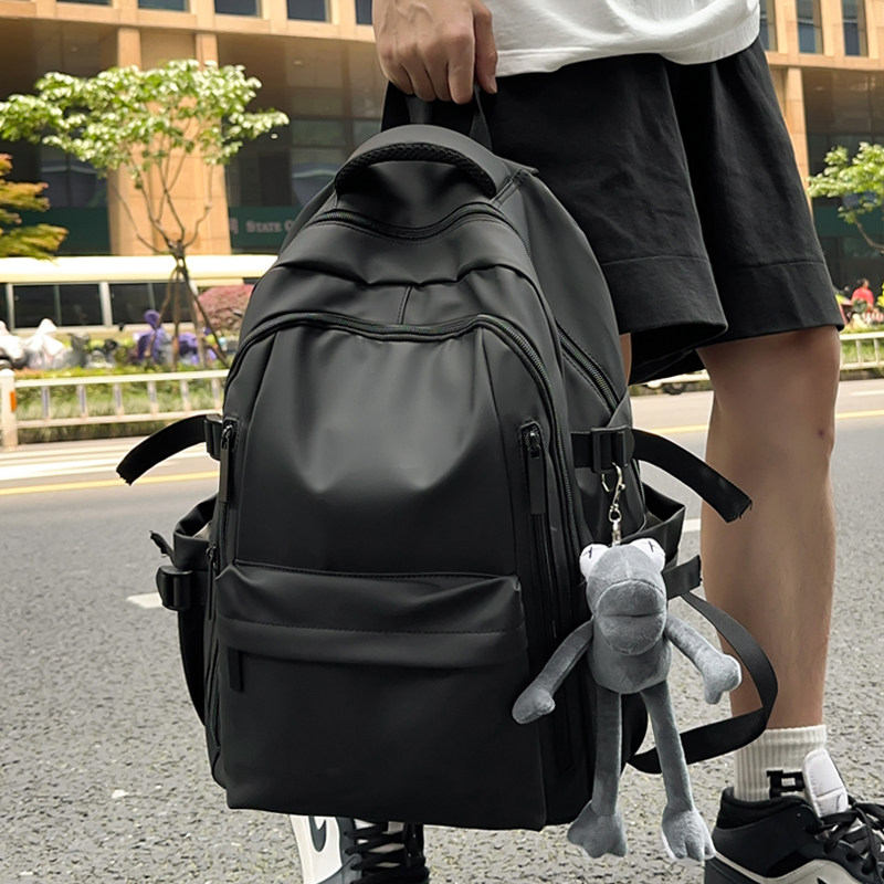 质感防水双肩包潮男初中生书包女大学生大容量骑行机车风旅行背包,淘宝优惠券,粉丝福利购,淘宝优惠卷