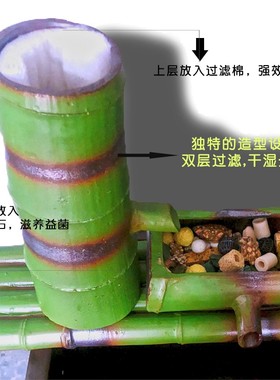 陶瓷鱼缸过滤器假山造景