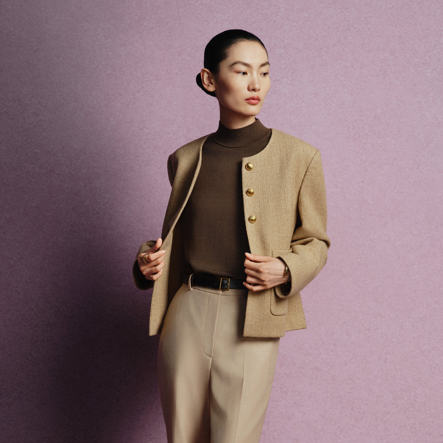 【粗花呢夹克】OVV秋冬热卖女装金属丝羊毛混纺夹克外套