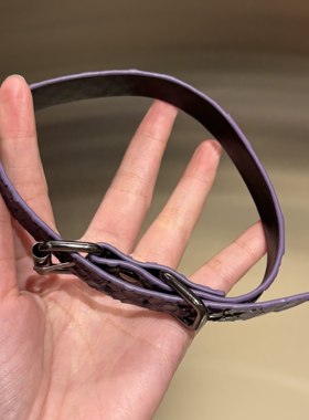 [楼哈哈]紫色魅惑蛇纹皮革高级感choker颈链项圈皮带扣亚文化项链