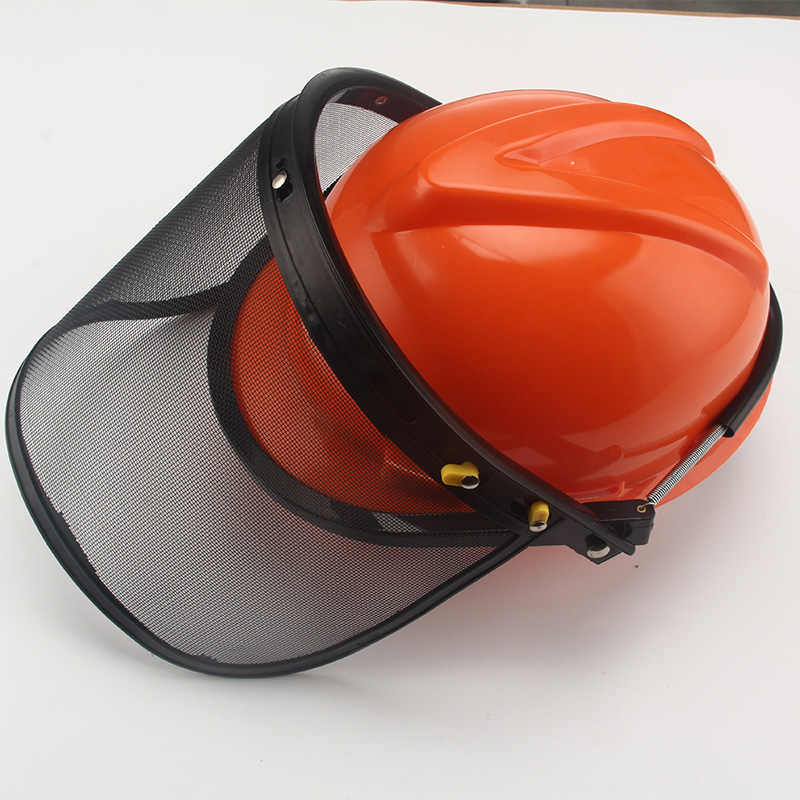 割草机面罩 割灌打草机伐木锯网状防护防爆防飞溅头盔 油锯安全帽 - 图0