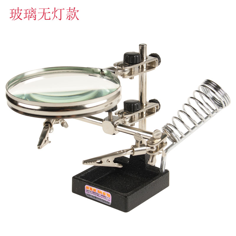 台式放大镜维修专用高清玻璃镜片手机电路板焊接台带烙铁支架8倍 - 图3