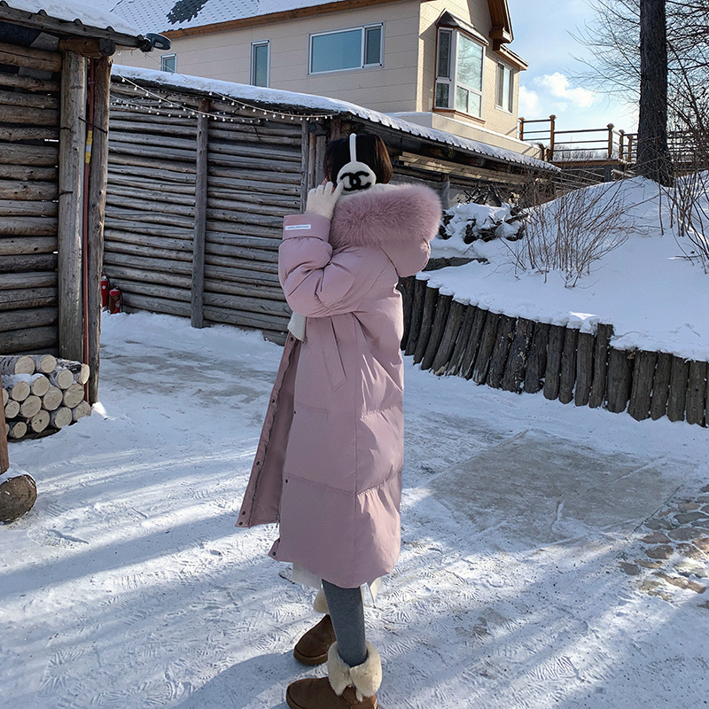 新款冬季韩版加厚大毛领羽绒服女中长款时尚长袖白鸭绒外套潮 2021 新款冬季韩版加厚大毛领羽绒服女中长款时尚长袖白鸭绒外套潮 2021
