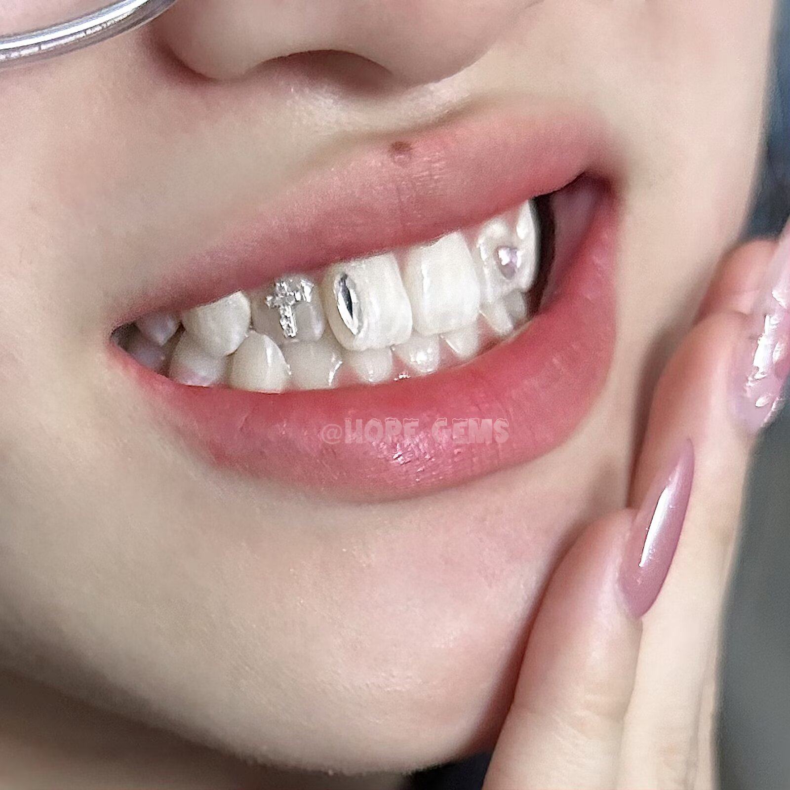 hopegems牙钻牙饰品满钻爱心自己贴包含diy材料包闪亮小众施华洛,淘宝优惠券,粉丝福利购,淘宝优惠卷