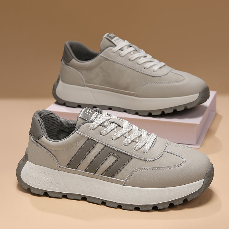 阿甘男鞋2025秋季新款潮百搭透气轻便德训男士厚底增高休闲运动鞋 - 图2