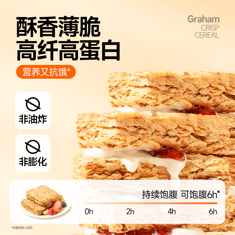 穗格氏全麦脆麦片营养早餐即食饱腹健身代餐高纤低脂燕麦脆棒210g