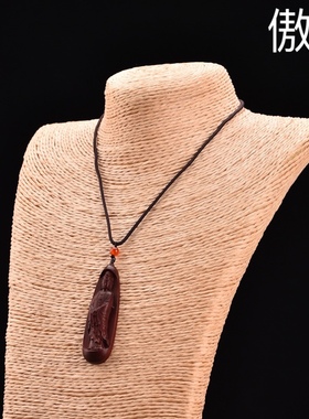 小叶紫檀观音木头雕刻牌子挂件