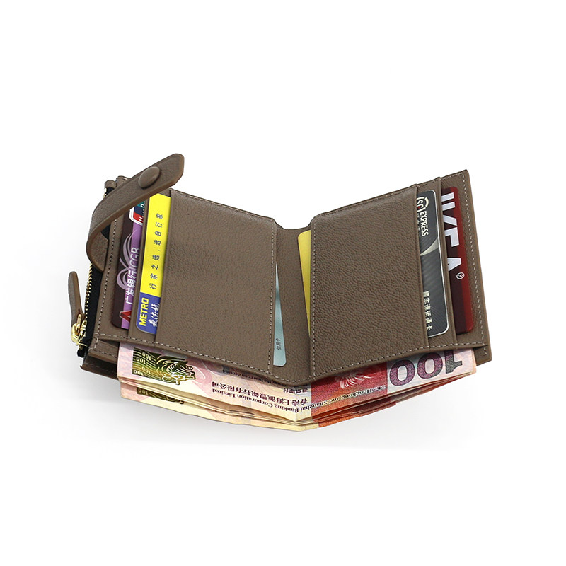 真皮山羊皮搭扣女生拉链硬币包卡包 september27designs钱包