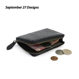 SEPTEMBER 27 DESIGNS Кожаный кошелек, сумка через плечо, картхолдер с молнией, монеты, воловья кожа, из натуральной кожи