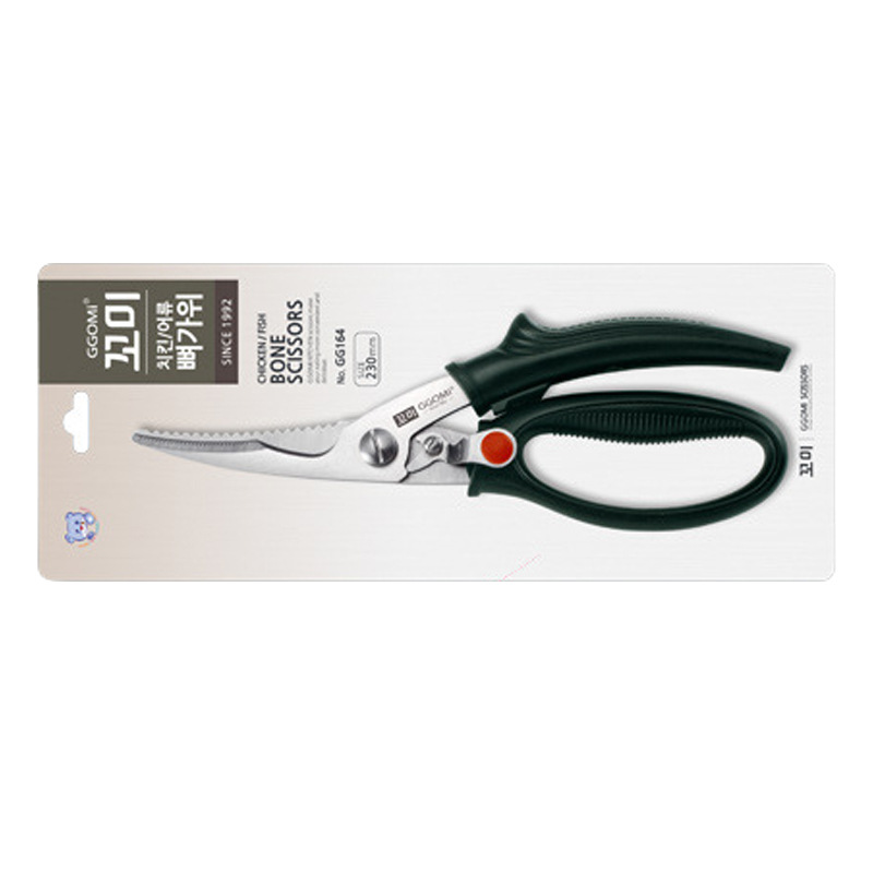 韩国进口GGOMI不锈钢鸡骨剪刀厨房鱼骨剪多用途食物剪自动回弹剪 - 图2