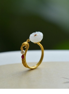 金凤衔珠古法纯银镀金女镶嵌猛犸