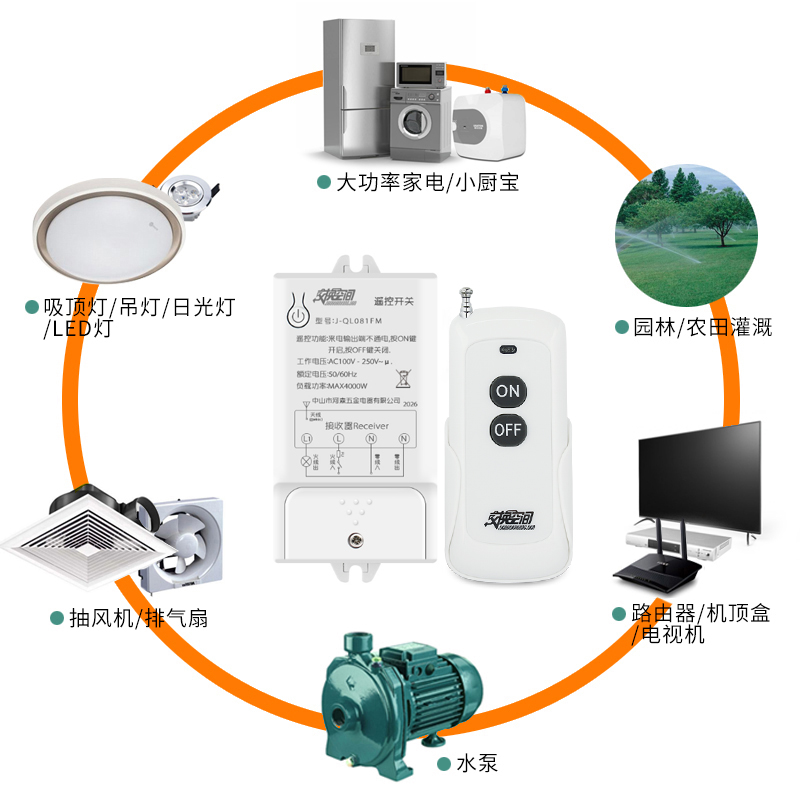 交换空间无线遥控开关220v灯具水泵大功率电源遥控器远距离800米-图1