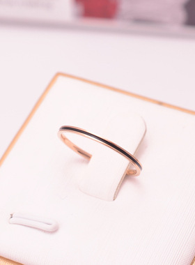 韩版尾戒18k玫瑰金食指钛钢关节指环小指黑白超细戒指女JZ-204