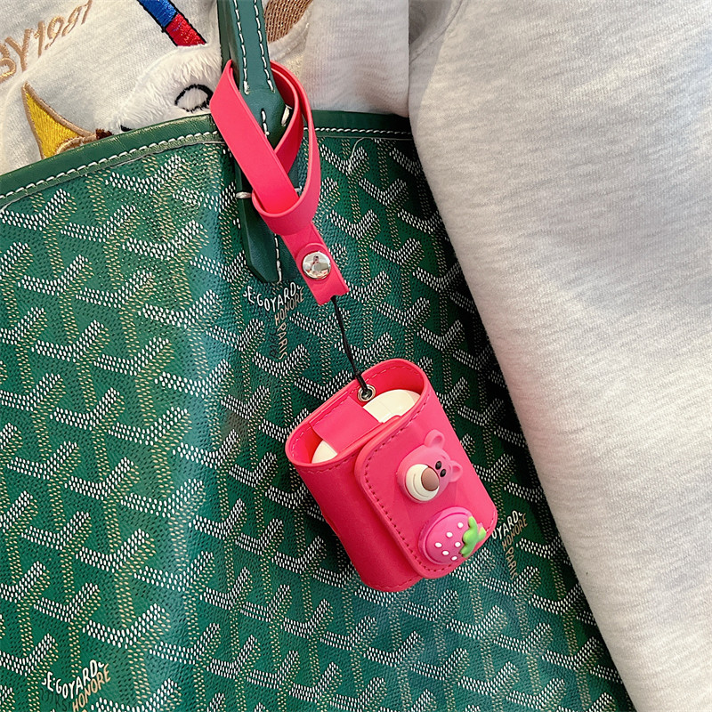 创意包包玫红草莓熊AirPodspro3牙耳机壳1/2代pro2苹果无线蓝牙保护套airpods3/4代女卡通防摔硅胶盒5代软壳,淘宝优惠券,粉丝福利购,淘宝优惠卷