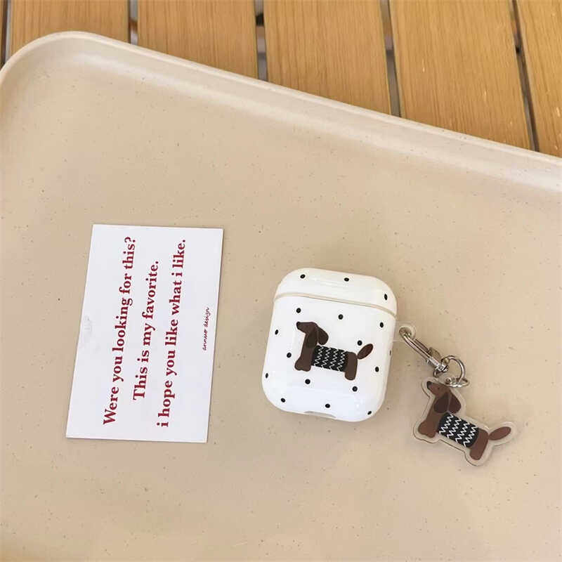 ins风卡通小狗AirPodsPro3耳机壳波点适用苹果1/2代蓝牙保护套AirPods3硅胶盒pro2华强北五代挂件防摔软壳4代,淘宝优惠券,粉丝福利购,淘宝优惠卷