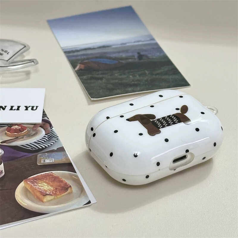 ins风卡通小狗AirPodsPro3耳机壳波点适用苹果1/2代蓝牙保护套AirPods3硅胶盒pro2华强北五代挂件防摔软壳4代,淘宝优惠券,粉丝福利购,淘宝优惠卷