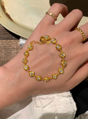 碎冰冰拉丝不规则手链2025新款手链女款轻奢小众精致高级感手饰