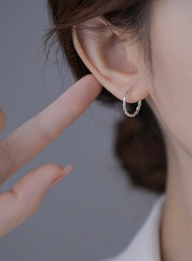 养耳洞耳圈银琴99足银百搭女