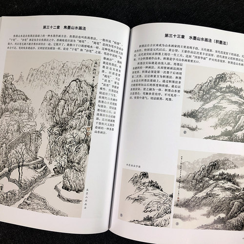 中国山水画教程上下全2册 传统中国画技法详解 国画从入门到精通自学零基础教程书临摹范本大全 美术绘画初学者名家教材画册书籍 - 图3