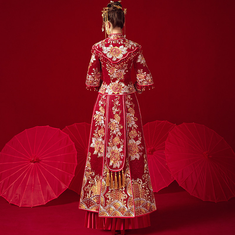 秀禾服新娘2020新款中国风秀禾婚纱 衣至人归旗袍