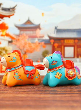 创意招財桌面马上有钱手机支架网红热卖生肖马摆件装饰摆件驰猫