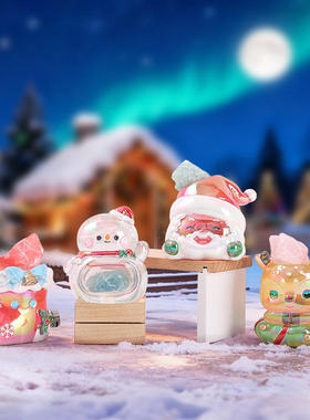 新款卡通创意节日礼物平安夜的祝福晶灵盲盒潮玩手办带灯家居装饰