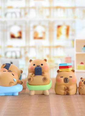 新品爆款小困包卡皮巴拉盲盒潮玩憨态创意装饰品摆件装饰摆件驰猫