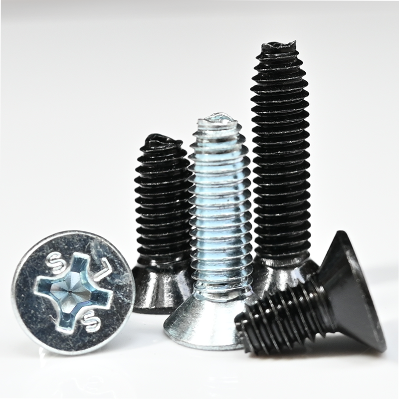 黑锌加硬平头三角牙自攻螺丝沉头十字自锁紧螺钉机柜螺丝M3M4M5M6 - 图3