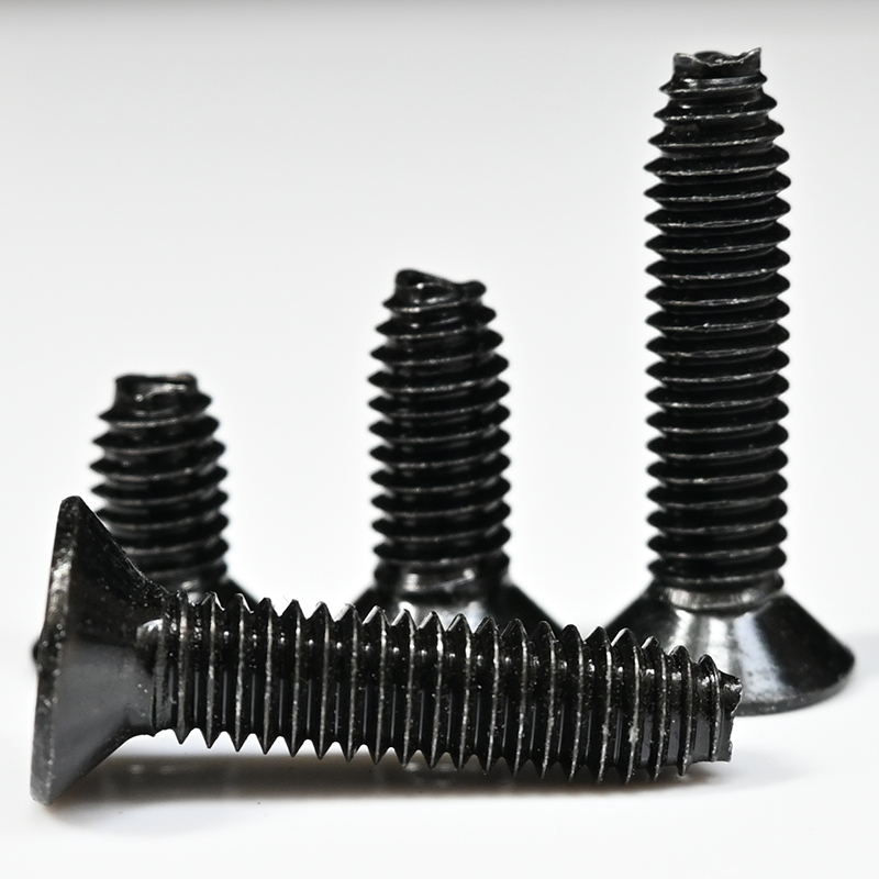 黑锌加硬平头三角牙自攻螺丝沉头十字自锁紧螺钉机柜螺丝M3M4M5M6 - 图0