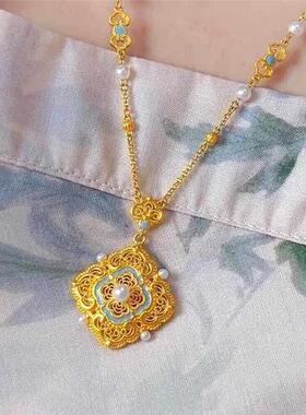 新中国风丝河如意金项炼女性