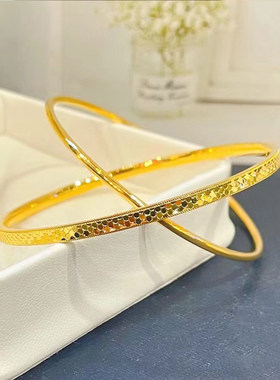 金店同款黄金龙鳞双环手镯手环