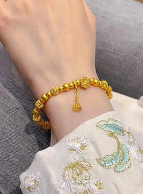 古法传承黄金色手炼手串转运珠珠