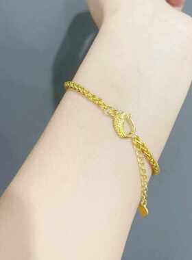 麦穗麻花手链女款手环仿真黄金