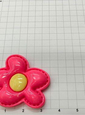 亮面树脂花朵仿皮DIY不规则配件批发新款发卡配饰现代简约风可爱