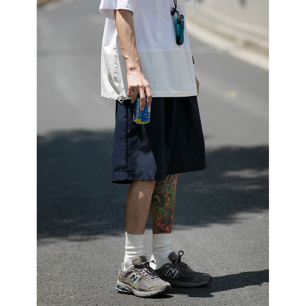 潮牌日系CityBoy复古工装短裤男女街头风休闲中裤宽松直筒五分裤 - 图2
