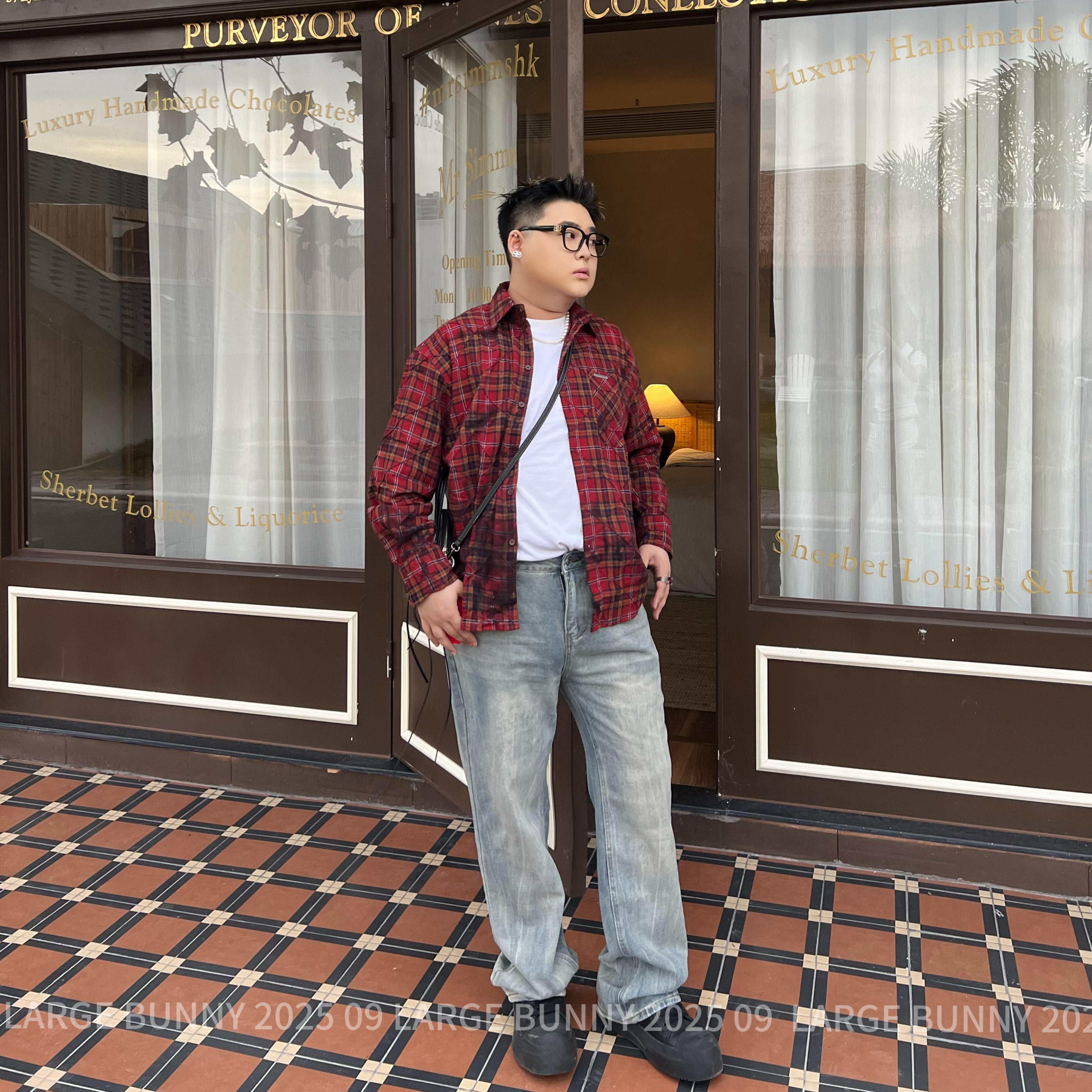 阿胖胖 大码复古红格子衬衫男宽松休闲百搭长袖衬衣潮流上衣,淘宝优惠券,粉丝福利购,淘宝优惠卷