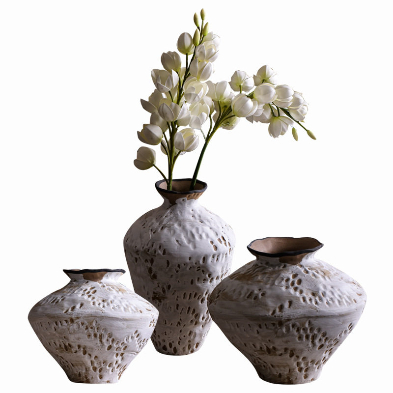 景德镇陶瓷侘寂风花瓶摆件复古怀旧粗陶陶罐手工民宿干花插花摆件,淘宝优惠券,粉丝福利购,淘宝优惠卷