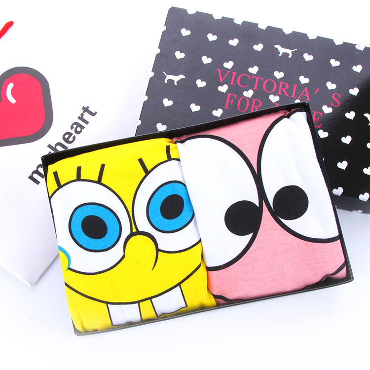 男士内裤卡通棉质印花透气吸汗低腰平角U凸提臀青年学生内裤套装,淘宝优惠券,粉丝福利购,淘宝优惠卷