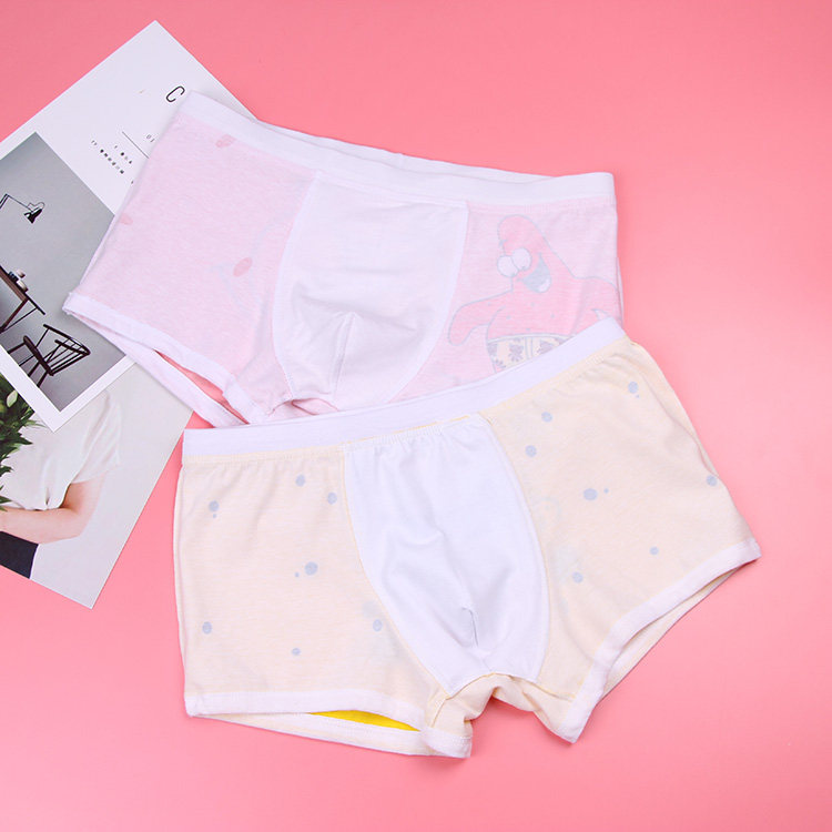 男士内裤卡通棉质印花透气吸汗低腰平角U凸提臀青年学生内裤套装,淘宝优惠券,粉丝福利购,淘宝优惠卷