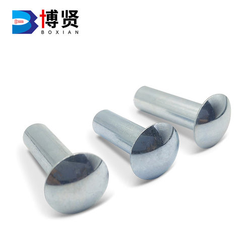 扁圆头铁镀锌半空心铆钉GB873非标铆钉M2-M8五金工业铆钉铰链铆钉 - 图3