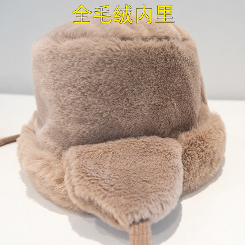 大脸蒙古护耳渔夫帽子男女秋冬季骑车显脸小加绒加厚盆帽防风保暖,淘宝优惠券,粉丝福利购,淘宝优惠卷