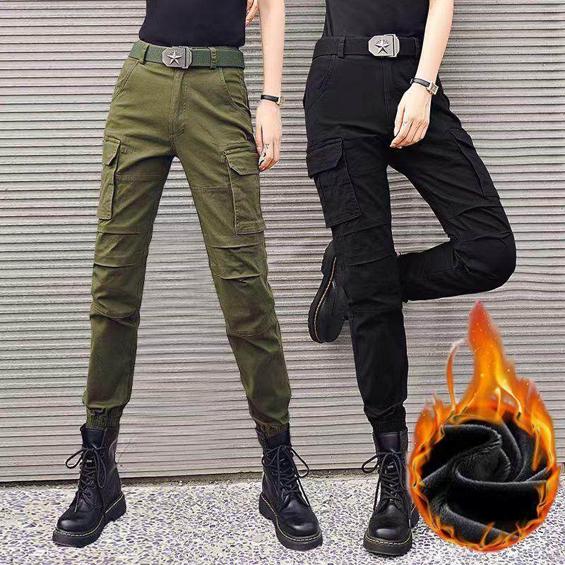 户外高腰束脚军迷工装裤女弹力显瘦休闲裤多袋不缩水耐磨秋冬新品,淘宝优惠券,粉丝福利购,淘宝优惠卷